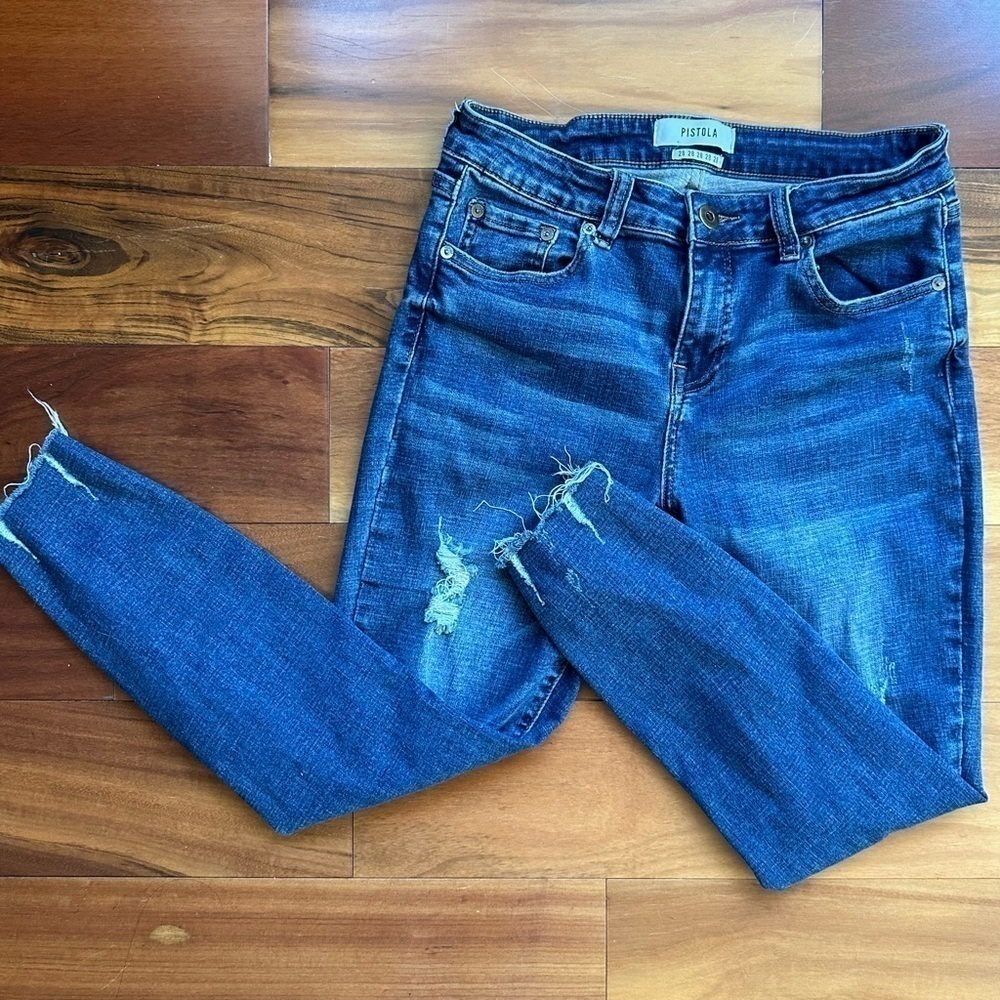 Pistola Distressed Cropped Jeans